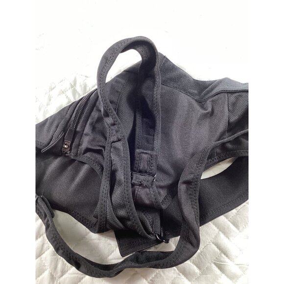 Black Front Closure Sports Bra With Adjustable Straps &Pads Size L Gymwear NWOT - Picture 8 of 8